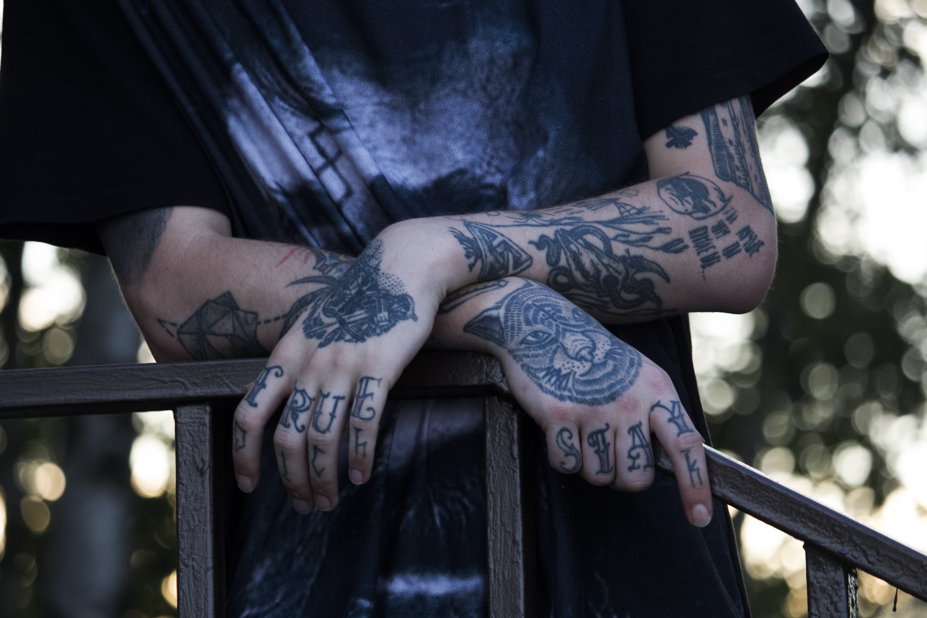 Tattooed arms
