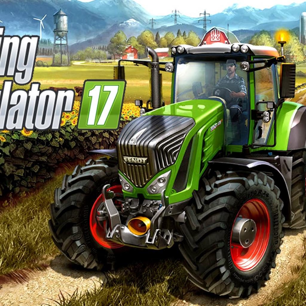 Обои Зеленый трактор в поле игра Farming Simulator 2017 » Скачать красивые  HD обои (картинки) на рабочий стол (экран) и на телефон бесплатно