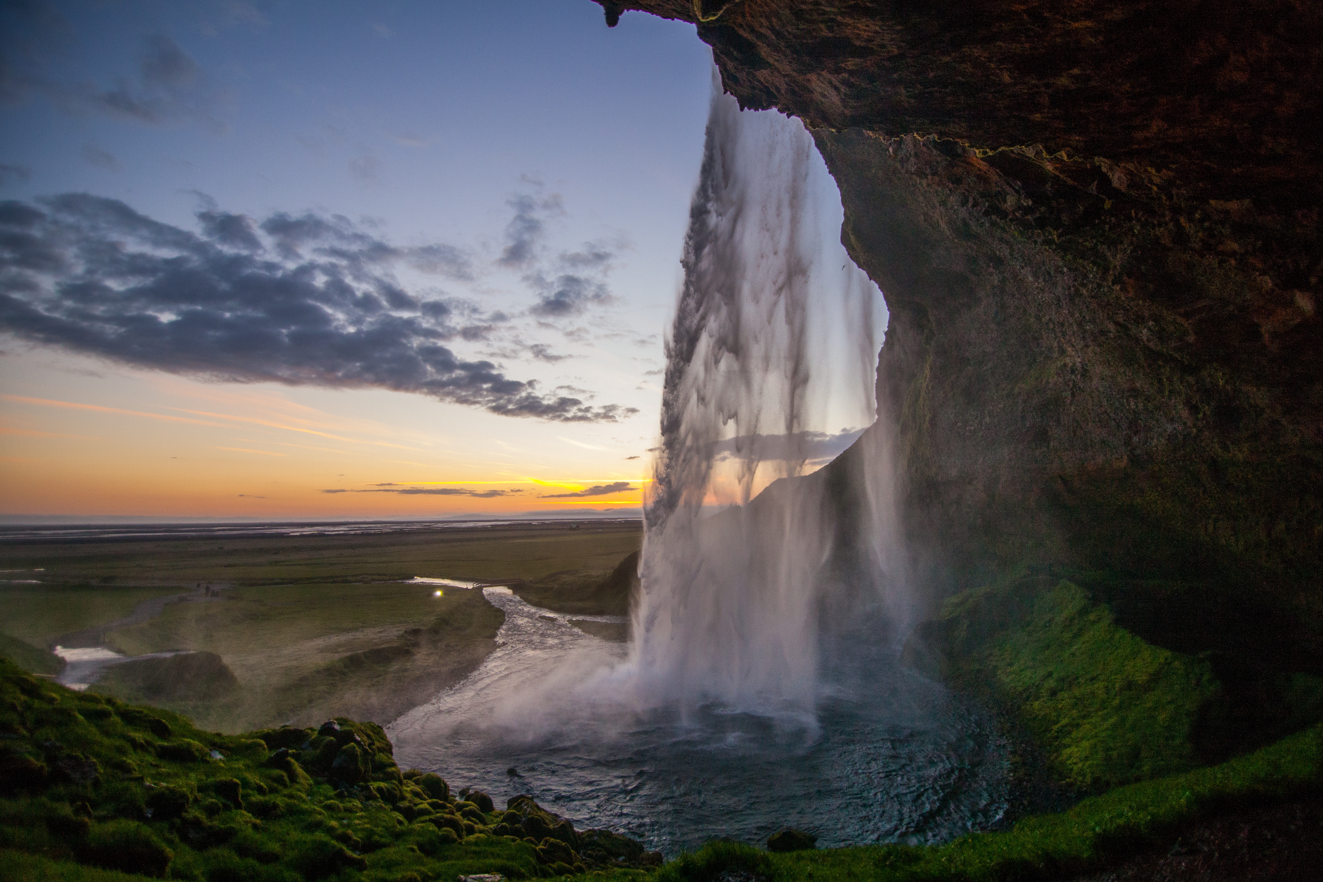 Водопад Сельяландсфосс Исландия gif