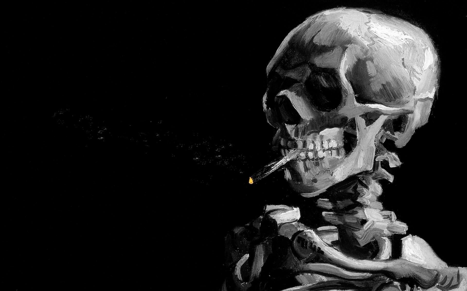 Винсент Ван Гог череп с горящей сигаретой